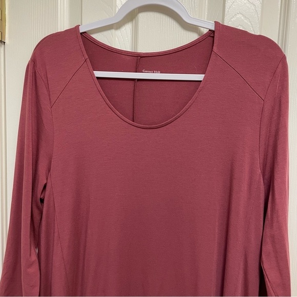 Garnet Hill Desert Mauve viscose blend Knit Trapeze Dress L - Picture 7 of 10